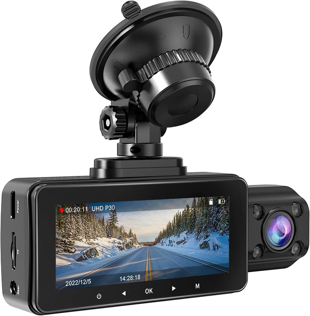 LANMODO 3 Channels Dashcam Front Rear and Inside WiFi GPS (Dashcam 2 Channels)