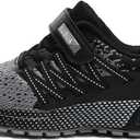 KUBUA Kids Sneakers for Boys Girls Running Tennis Shoes Lightweight Breathable Sport Athletic (Gray)