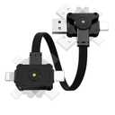 Magnetic 4 in 1 Multi Charging Cable 0.6FT Short Travel Portable Keychain Cord,60W USB A/USB C to USB C/Lightning Fast Charging for iPhone 17/16/15/14/iPad/MacBook/Samsung/Switch Black 20cm
