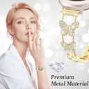 Bling Band Compatible for Garmin Lily 2/Lily 2 Classic/Active, 14mm Diamond Butterfly Stylish Women Strap Replacement for Lily 2 Smartwatch