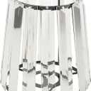 Crystal Glass Lamp Shade Replacement for Pendant and Ceiling Lights, 15cm Step Shape Glass Lampshade 4.2cm Aperture, Small Lamp Cover for Home Lighting Fixtures