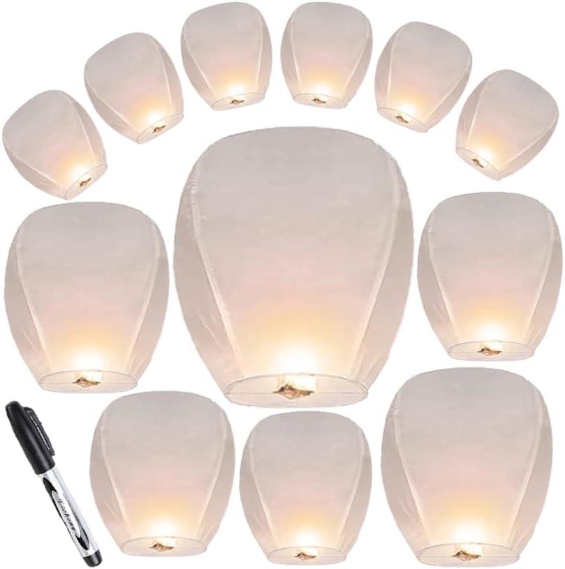 20 White Paper Lanterns are an Ideal Choice for Holiday Events, Gatherings, Outdoor Bonfire Parties, and Celebrations.