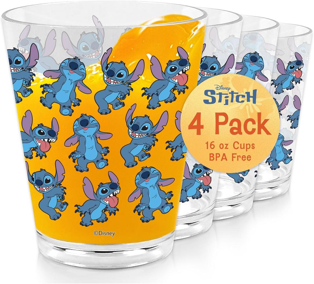 Disney Stitch Acrylic Cups  4 Pack 16 oz Reusable Plastic Cups  BPA-Free, Durable & Stackable Tumblers  Top Rack Dishwasher Safe Acrylic Drinking Glasses for Water, Juice, Smoothies & More Disney Stitch Acrylic Cups  4 Pack 16 oz Reusable Plastic Cups  BPA-Free, Durable & Stackable Tumblers  Top Rack Dishwasher Safe Acrylic Drinking Glasses for Water, Juice, Smoothies & More