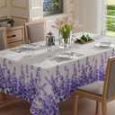 XCHI Watercolor Lavender Butterfly Spring Tablecloth Rectangle Summer Table Cloth Washable Table Covers for Indoor Dining Home Party Decorations 60x120 Inch