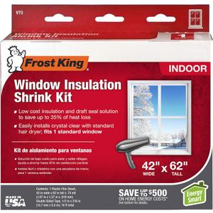 Frost King V73H SHRINK FILM WINDOW KIT, 1-Pack, Clear, Transparent