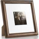 Heimlove 8x8 Picture Frame,8 x 8 Natural Solid Walnut Wood Square Frame with Tempered Glass,8"x8" Handcrafted Wood Frame Matted to 4x4 Photos for Wall or Tabletop Art Photo and Prints,1 Pack