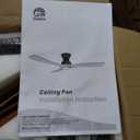 Gaizw Ceiling Fans with Lights, 36 Inch Modern Low Profile Ceiling Fan, Flush Mount Fans, 3CCT, Noiseless, 3 Blades Solid Wood, Walnut Fan Light for Kid's Rooms, Bedroom, Living Room and Garage