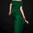 YMDUCH Women's Elegant Sleeveless Off Shoulder Bodycon Long Formal Party Evening Dress (Green, L)