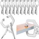 Yexiya 10 Pcs Locking C Clamp, Locking Pliers Adjustable Welding Clamp with Regular Tip and Swivel Pad for Shop Home Farm and Auto Workshop Woodworking, Cabinetry, Repair (6 Inch)