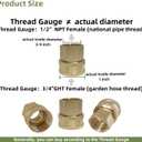 4 PCS Commonly Used Brass Garden Hose Connectors Set, 1/2" NPT To Garden Hose Adapter, 3/4" GHT To 1/2" NPT, Garden Hose To Shower Adapter, Female To Female Hose Adapter, GHT to NPT Adapter