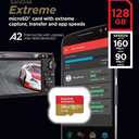 SanDisk Extreme 128GB Micro SDXC Card for DJI Mavic Mini 2, Mavic Mini, Mavic Air 2 Drone (2 Pack) C10 4K V30 A2 (SDSQXA1-128G-GN6MN) Bundle with 1 Everything But Stromboli MicroSD Memory Card Reader