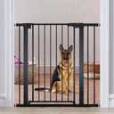 36" High Extra Tall Dog Gate, 29.6"-40.5" Wide Pressure Mounted Tall Baby Gate for Dog, Auto Close Pet Gate with Door for Stairs,Doorways,House,Black