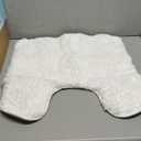 White Toilet Rug 22x24 Non Slip Fluffy Toilet Floor Mat U Shaped Washable Bathroom Contour Rug for Toilet Absorbent Shaggy Toilet Foot Rug