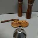 2 Pack Acacia Wood Salt and Pepper Grinder Set 8 Manual Mills with Adjustable Ceramic Core, Stainless Steel, Tray, Spoon, Brush & Funnel Rustic Wooden Gift Set for Kitchen or Table