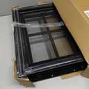 Yuzzy 14" x 21" Shed Windows with Tempered Glass and Fiberglass Screen, 2 Pack Small Sliding Windows for Shed, Chicken Coop, Playhouse, Household, Garage, Barns (Black)