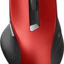 acer Wireless Mouse for Laptop, 2.4GHz Computer Mouse 3 Adjustable DPI Office Cordless USB Mice with USBA Receiver, 6 Buttons, 1600 DPI, Medium to Large Sized Hands (Red)