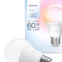 Philips Hue Essential Smart LED A19 Bulb, White and Color Ambiance, E26 Base, 8.8W, 2200K-6500K, 800 Lumens, Dimmable, Works with Alexa, Google, and Apple Home, 1-Pack