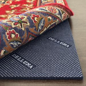DELLUNA Non-Slip Area Rug Pad 1/4" Thick Double Side Rubber + Felt, 4'x6' Premium Deluxe Cushioned- Safe for All Floors, Adds Comfort and Protection, Ultra Strong Grip, Stop Rug from Moving.