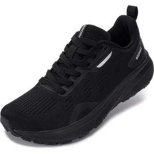 BRONAX Women's Wide Toe Box Road Running Shoes | Wide Athletic Tennis Sneakers with Rubber Outsole (S73 | All Black)