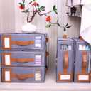 1 Pack Sheet Organizers and Storage, Linen Closet Organizers and Storage, Foldable Sheets Organizer for Closet with Handle, Window, Label, Bedding Storage for Sheet Set (Queen & King Size)