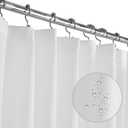 LiBa Fabric Bathroom Shower Curtain, 72" W x 72" H White Heavy Duty Waterproof Shower Curtain Liner
