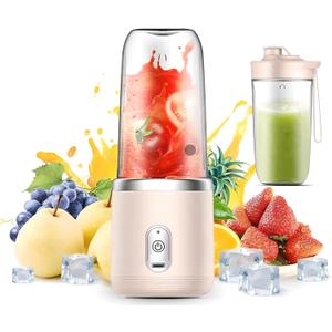 Paramexview Portable Blender 14oz for Juices & Smoothies with 6 blades Puwerful performances Fusion Blender | USB Rechargeable, Lid, Cup included | Fit for travel and outdoor activities (Pink)