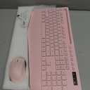 Wireless Keyboard and Mouse Combo, 9 Backlit Effects, Wrist Rest, Phone Holder, 2.4G Lag-Free Ergonomic Keyboards, KM22 MAX Rechargeable Silent Set for Computer, Laptop, Mac, Windows -SABLUTE（Pink）