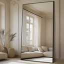 MELOMOIR 82"x44" Oversized Floor Mirror Freestanding, Oversized Mirror Full Length for Bedroom Living Room Dressing Room Gym Yoga Hair Salon, Black Mirror Full Length with Shatterproof Tempered Glass