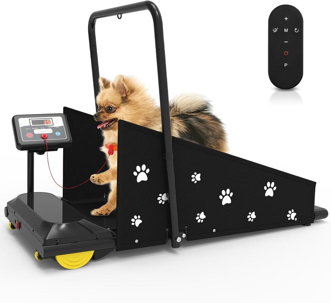 REDLIRO Dog Treadmill - Pet Indoor Treadmill for Medium/Small - Weight Capacity 265 lbs - Dog Fitness Running Machine with Remote Control & Display Screen (Black)