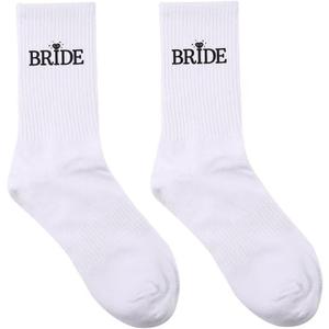 Bride Socks, Bachelorette Gifts for Bride, Cotton Bridal Socks, Wedding Bride to Be Gifts, Bachelorette Party Decorations, Bridal Shower Gifts (White)