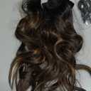 Synthetic Clip in Hair Extensions, 6PCS Natural &Soft Hair& Blends Well Lonng Wavy Hairpieces(20inch,6pcs, Black&Dark mix light brown)