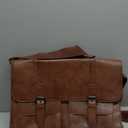 RAINSMORE Messenger Bag for Men 15.6 Inch Vintage Leather Briefcase Waterproof Laptop Bag Large Satchel Shoulder Bag Office Work Business College Computer Bag, Brown