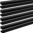 Landical 4 Sets 4 ft Long Plastic Sliding Cabinet Door Track Hardware Set for 1/4" Thick Panels Glass Window Cabinet Door Track for Sliding Closet Doors, Easy Quick Installation (Black)