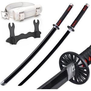 Zisu Demon Katana Sword, About 41 inches, Hashira Pillars & Protagonist Katana for Cosplay Purpose, Anime Original Texture (Black)