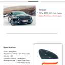 Left Driver Side Mirror Cover Cap Compatible with Ford Fusion 2013-2021 With Turn Signal Glossy Black (Not Fit SE Model)
