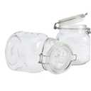 Mason Craft & More Airtight Kitchen Food Storage Clear Glass Clamp Jars, 2 Pack 1 Liter