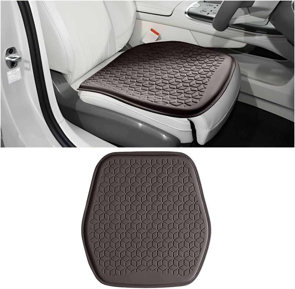 Zpana Gel Car Seat Cushion, Non-Slip & Comfortable Automotive Chair Protector Pad for Driving, Breathable Vehicle Interior Mat Cover Accessories, Universal for SUV Sedan Truck (Coffee)