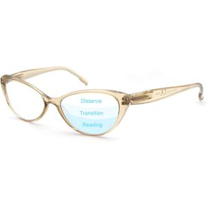 MODFANS Progressive Multifocus Reading Glasses,Blue Light Blocking Readers Eyeglasses (Apricot)