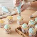 Potchen 100 Pcs Floral Cupcake Liners Spring Tea Party Muffin Liners Cups Paper Butterfly Flower Cupcake Wrappers Cases Cake Decorations for Spring Birthday Dessert Supplies