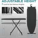 Ironing Board 48x15, Black Wide Full Size Iron Table