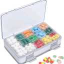 30 Day Pill Organizer, Monthly Medicine Box with 30 Compartments, Squeeze to Open, Large Portable Pill Case for Vitamins/Pills, BPA-Free (White)