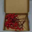 Fangoo 20 Pack 7 Inch Artificial Red Berry Picks for Christmas Tree Burgundy Red Berries Stems Holly Berry Branches Ornaments Wreath Crafts Wedding Holiday Season Winter Home Decor