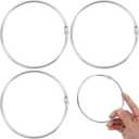 DC,CLISENCE 3 Pack 4 Inch Loose Leaf Binder Rings, Nickel Plated Metal Book Rings for Index Cards Keys, Easy to Open and Close Heavy Duty Keychain Circle Clips for Office Home DIY- Silver, Missing pcs