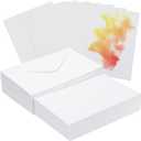 PATIKIL 50 Sets Pure Cotton Watercolor Cards 140lb/300 GSM Postcards with Envelopes for Art Painting Creative Thank Notes, 5x7 Inch