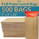 Reli. Brown Paper Bags | 500 Count | Paper Lunch Bags Ideal for Small Lunches and Crafts | Perfect for Sandwiches and Snacks (4 LB | Brown | 500 Pack)