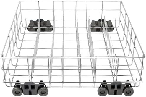 Upgraded W10311986 W10380384 Dishwasher Rack, W11158802 Dishwasher Lower Dishrack with 4 Lower level rack wheels, replacement for Whirlpool Dishwasher, 20.5" x 20.5" x 5.9" Material Upgrade
