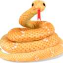Snake Plush, Stuffed Snake Animal, 71 in Large Toy Snakes for Kids, Giant Stuffed Animals Snake, Lifelike Plush Snake for Birthday Present Party Prank Prop (Yellow)