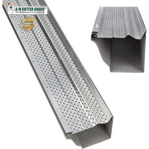 A-M Gutter Guard  Premium Heavy-Duty Aluminum Leaf & Debris Protection, Lifetime Quality (5 Inch - 200 Feet, Mill Finish) - DIY Easy - Made in The USA