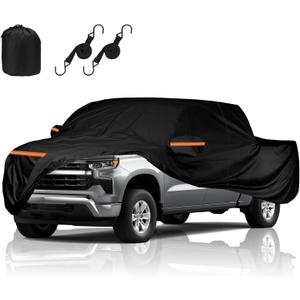 Truck Cover Fit Chevy Silverado 1500(1998-2025) Crew Cab Short Bed with Door Zipper All Weather Waterproof Rain Snow UV Sun Protector