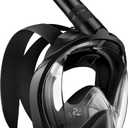 Zenoplige Full Face Snorkel Mask Adults,Dry-Top Snorkeling Gear with Camera Mount,Foldable 180-Degree Panoramic Scuba Mask for Snorkeling Diving Swimming Travel,Snorkel Mask Anti-Fog & Anti-Leak (Large-X-Large, Black)